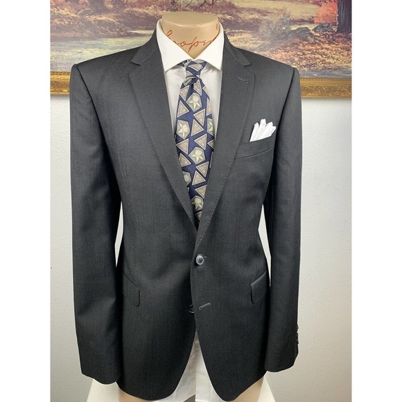 42L Joseph‎ Abboud Tollegro 1900 Sharkskin Blazer - Picture 2 of 12